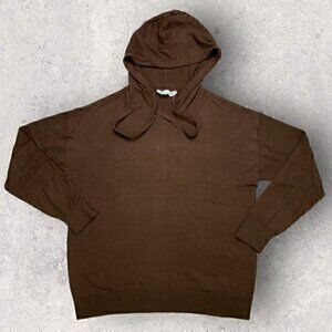 Member's Mark Women's Rib Trim Luxe Cashmere Blend Hoodie Brown New S / M/ L/ XL